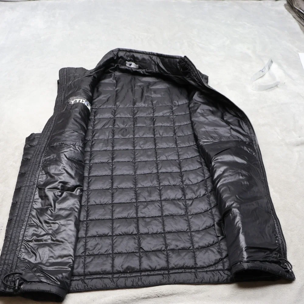 North Face Vest Mens Small Black Thermoball Eco Light Pack Quilted Puffer LOGO